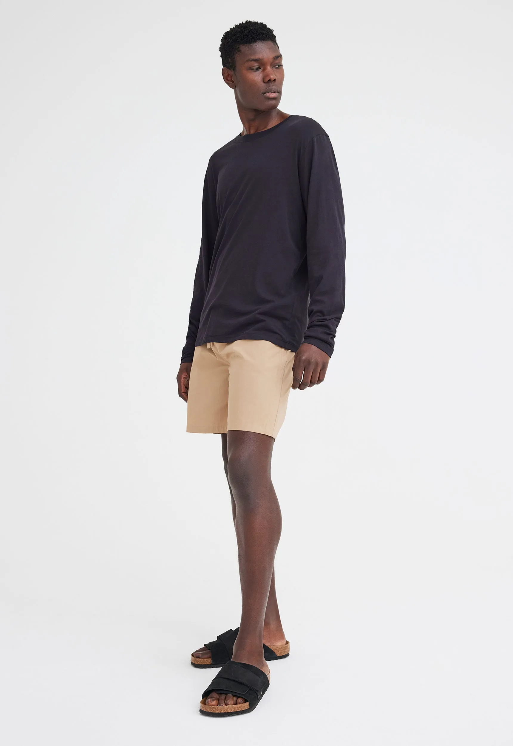 Reggie Cotton Long Sleeve Tee - Black