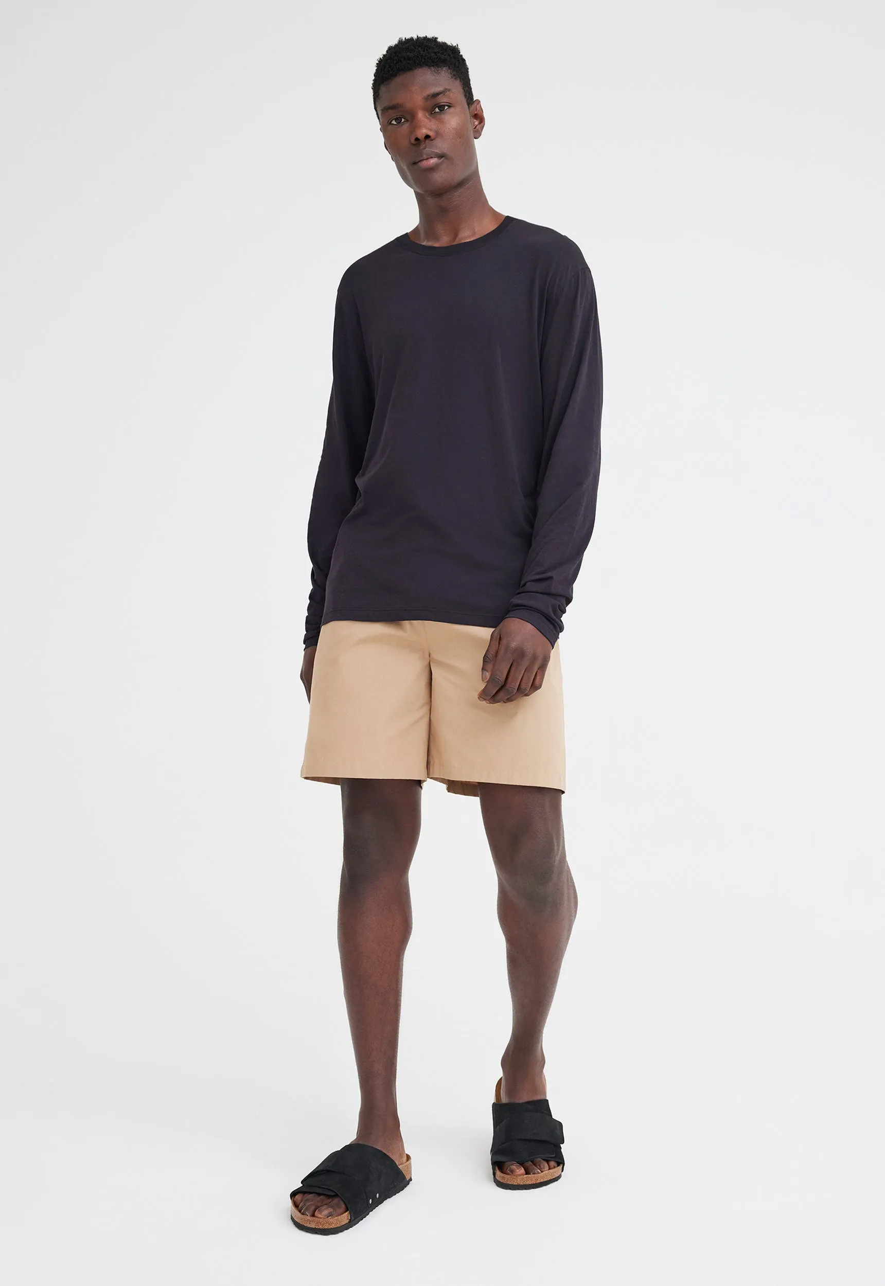 Reggie Cotton Long Sleeve Tee - Black
