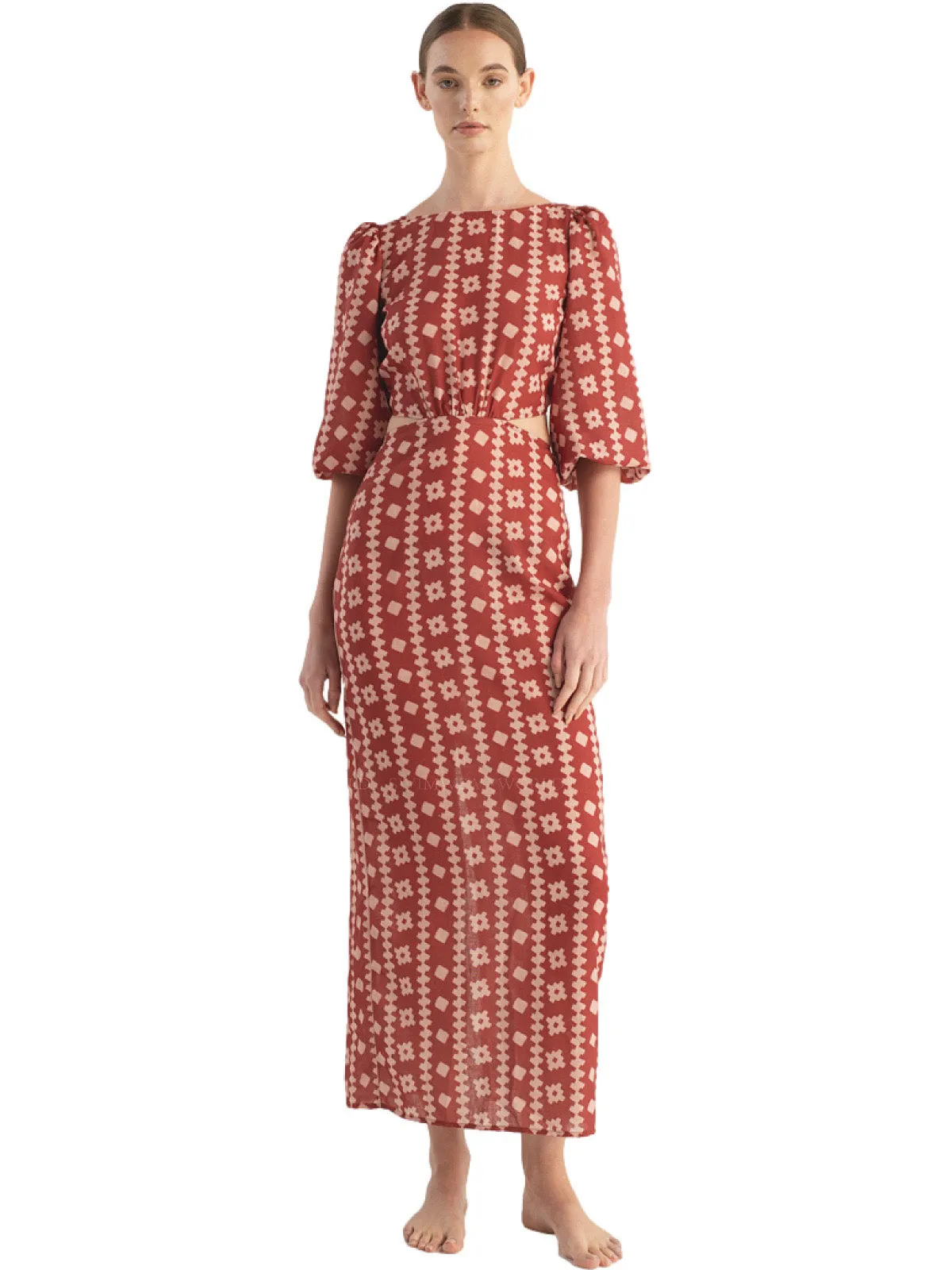 Renata Terraguer Linen Maxi Dress ::RET