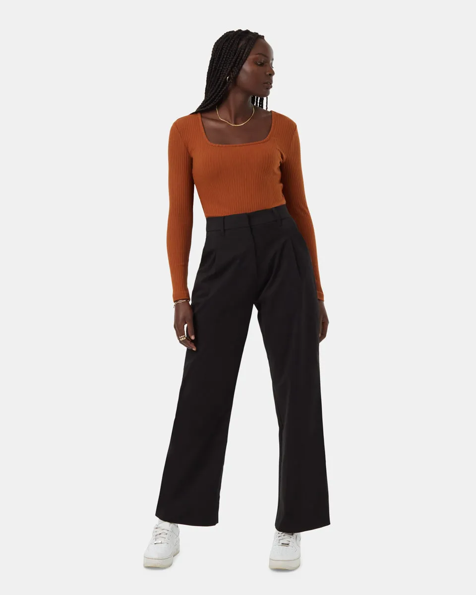 Rib Box Neck Longsleeve