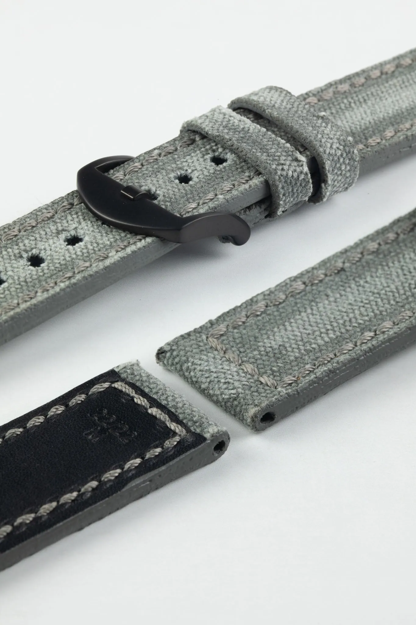 RIOS1931 MARYLAND Genuine Vintage Canvas Watch Strap in STONE GREY