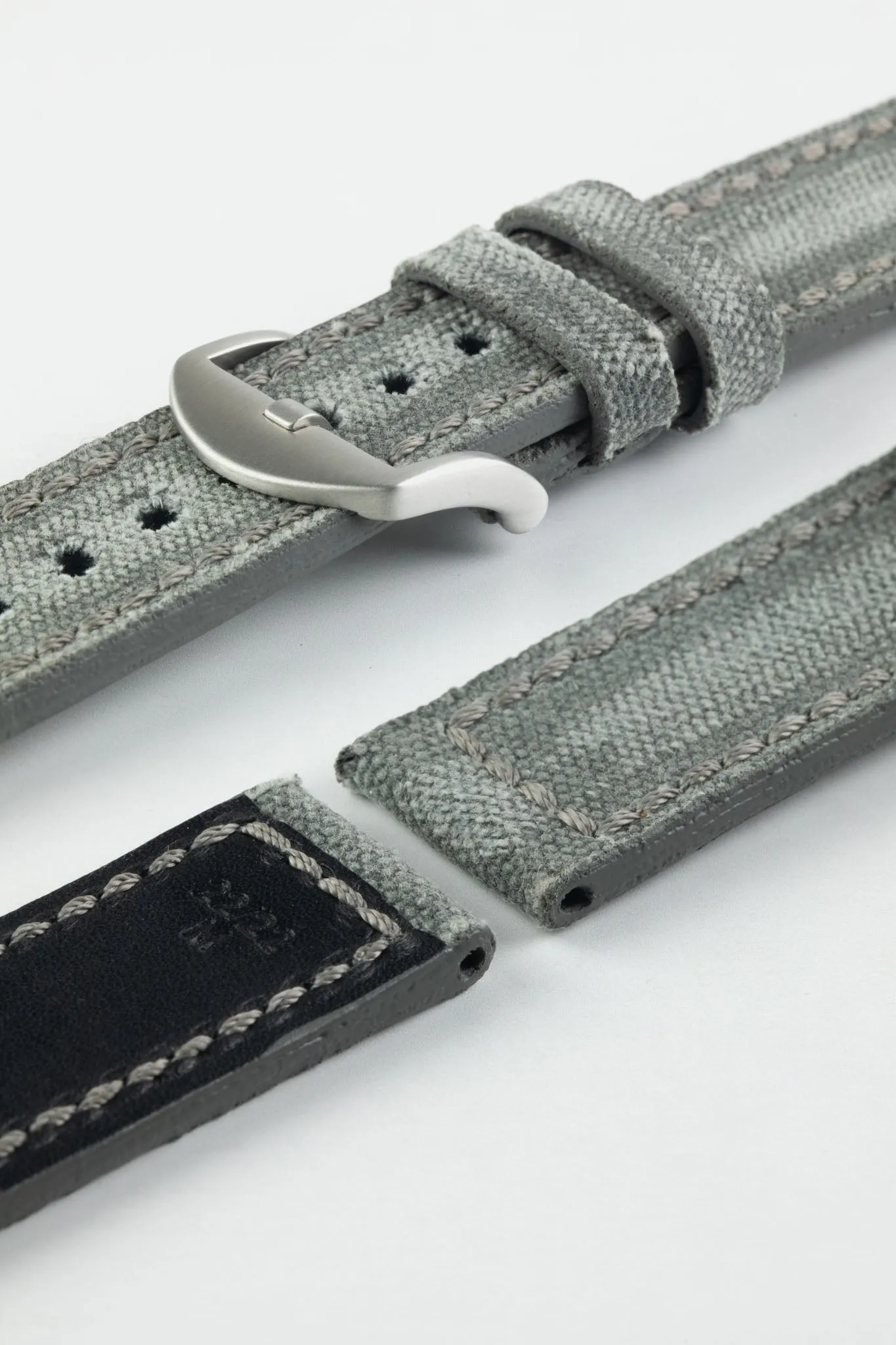 RIOS1931 MARYLAND Genuine Vintage Canvas Watch Strap in STONE GREY