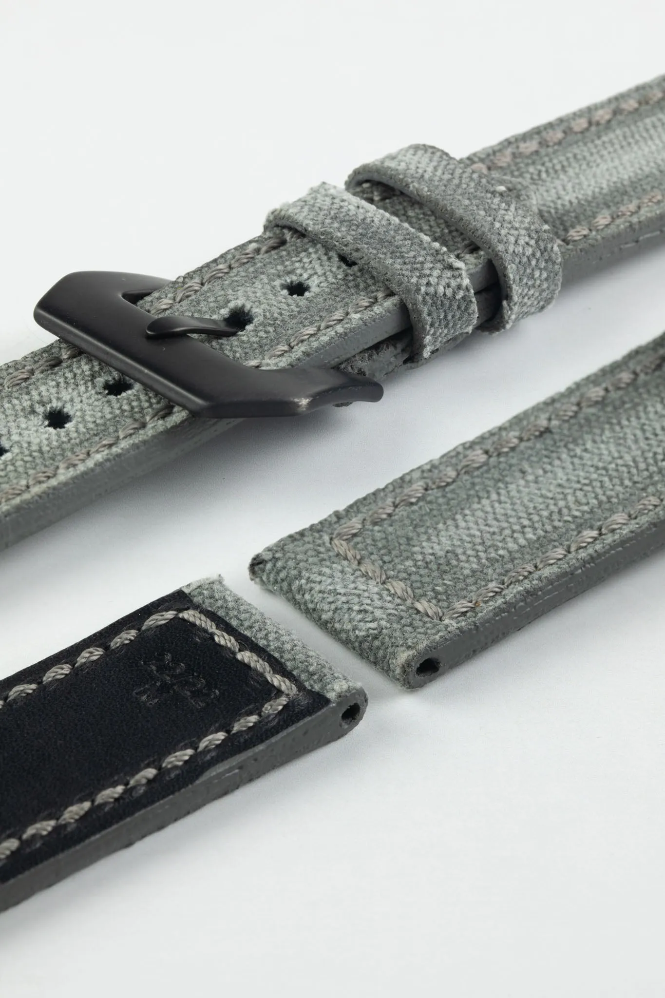 RIOS1931 MARYLAND Genuine Vintage Canvas Watch Strap in STONE GREY