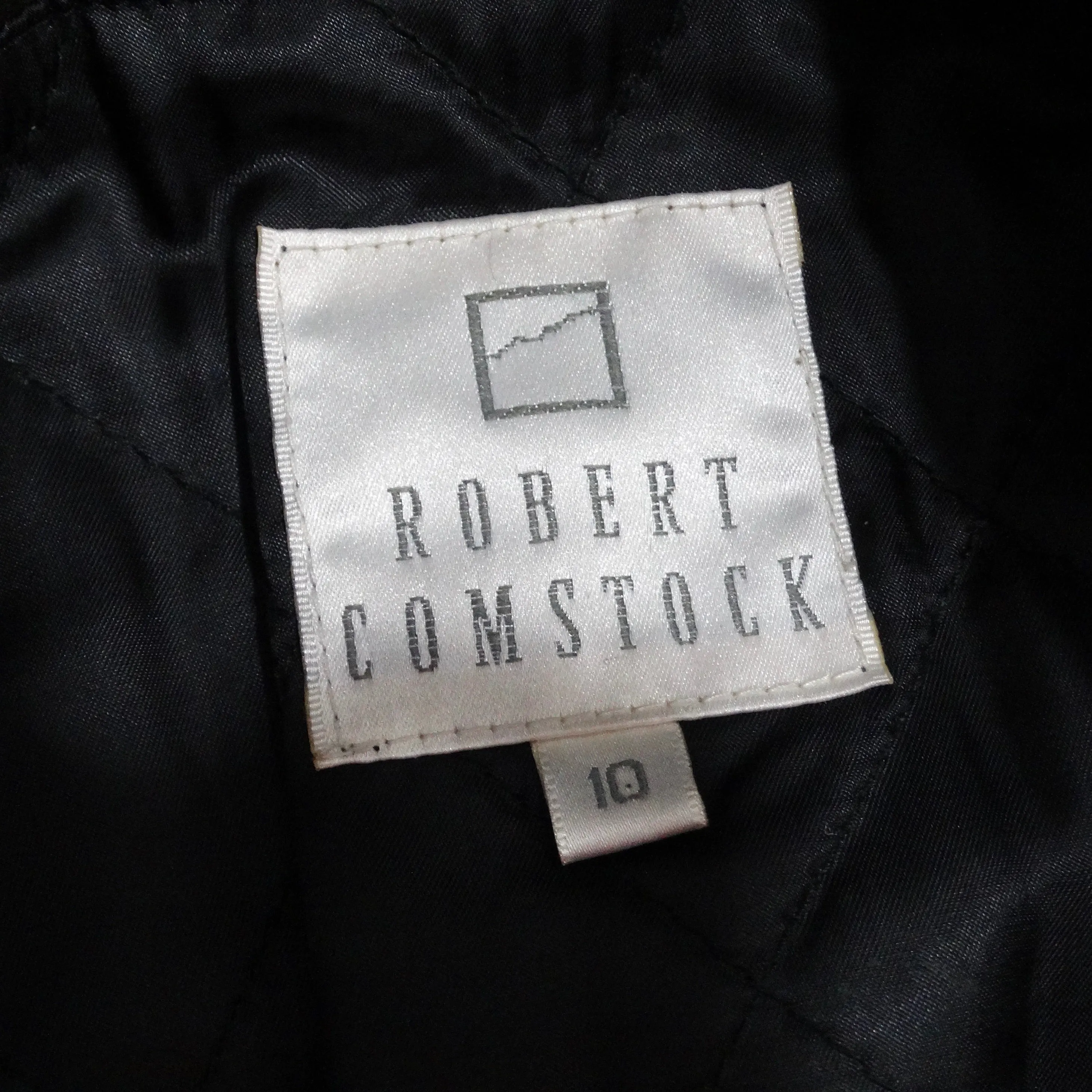 Robert Comstock 1980s Grey Belted Leather Moto Jacket