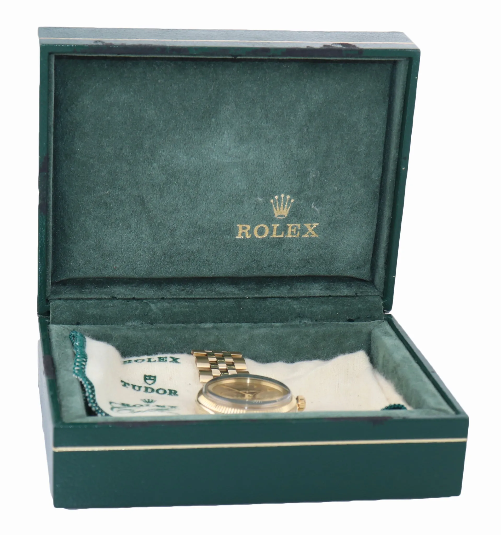 Rolex Oyster Perpetual 6567 Solid 14k Yellow Gold 34mm Champagne Dial Watch