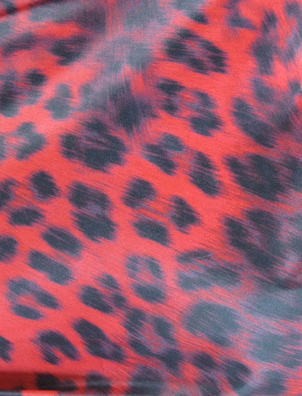 Salon Gown Red Leopard Print