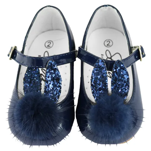 Sevva Navy Patent Bunny Shoes