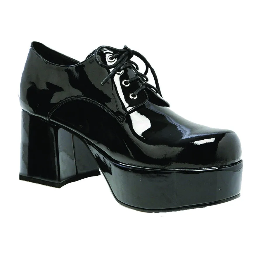 Shoe Platform Blk Pat Men Medium Costume Accessories