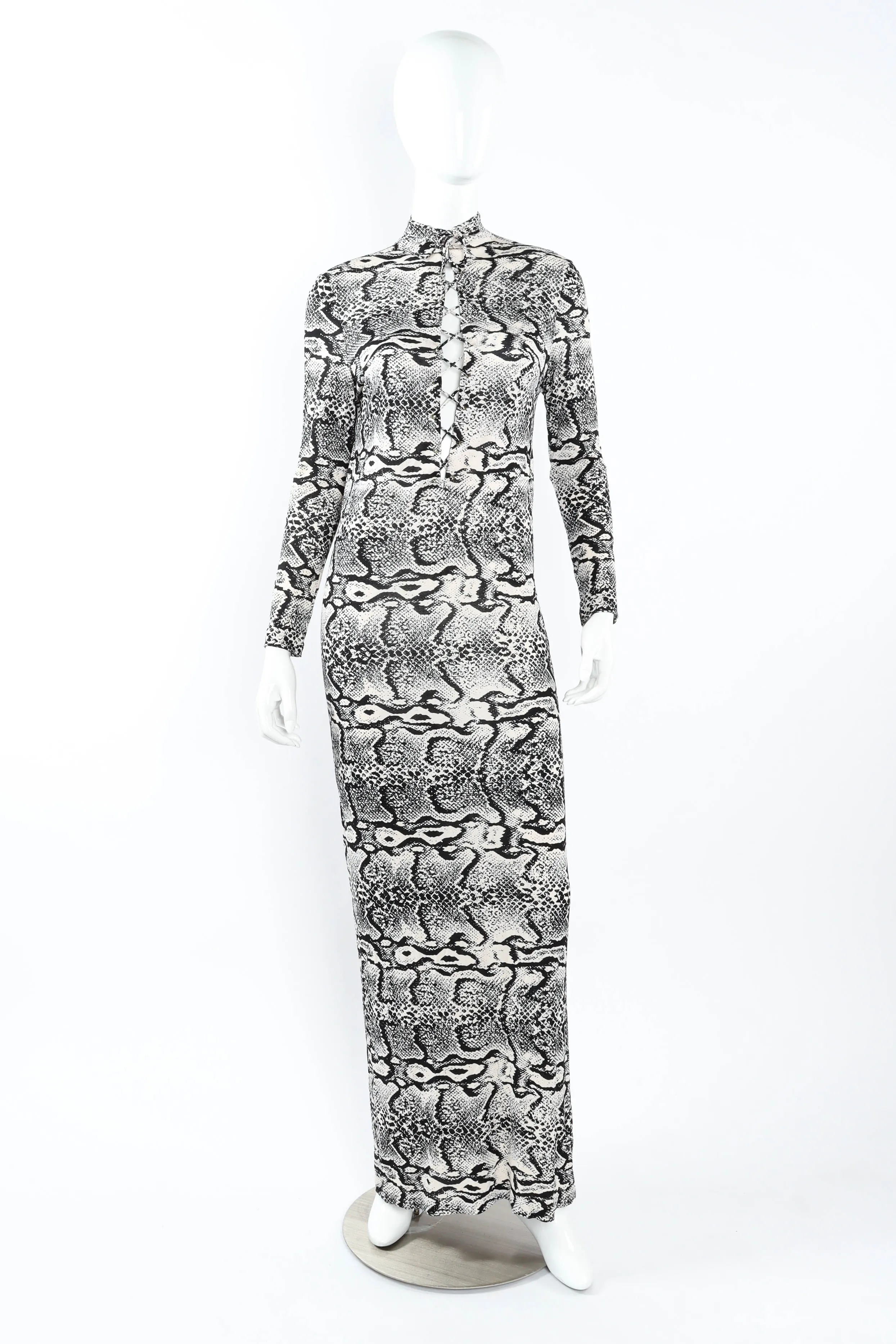 Snake Print Lace Up Dress