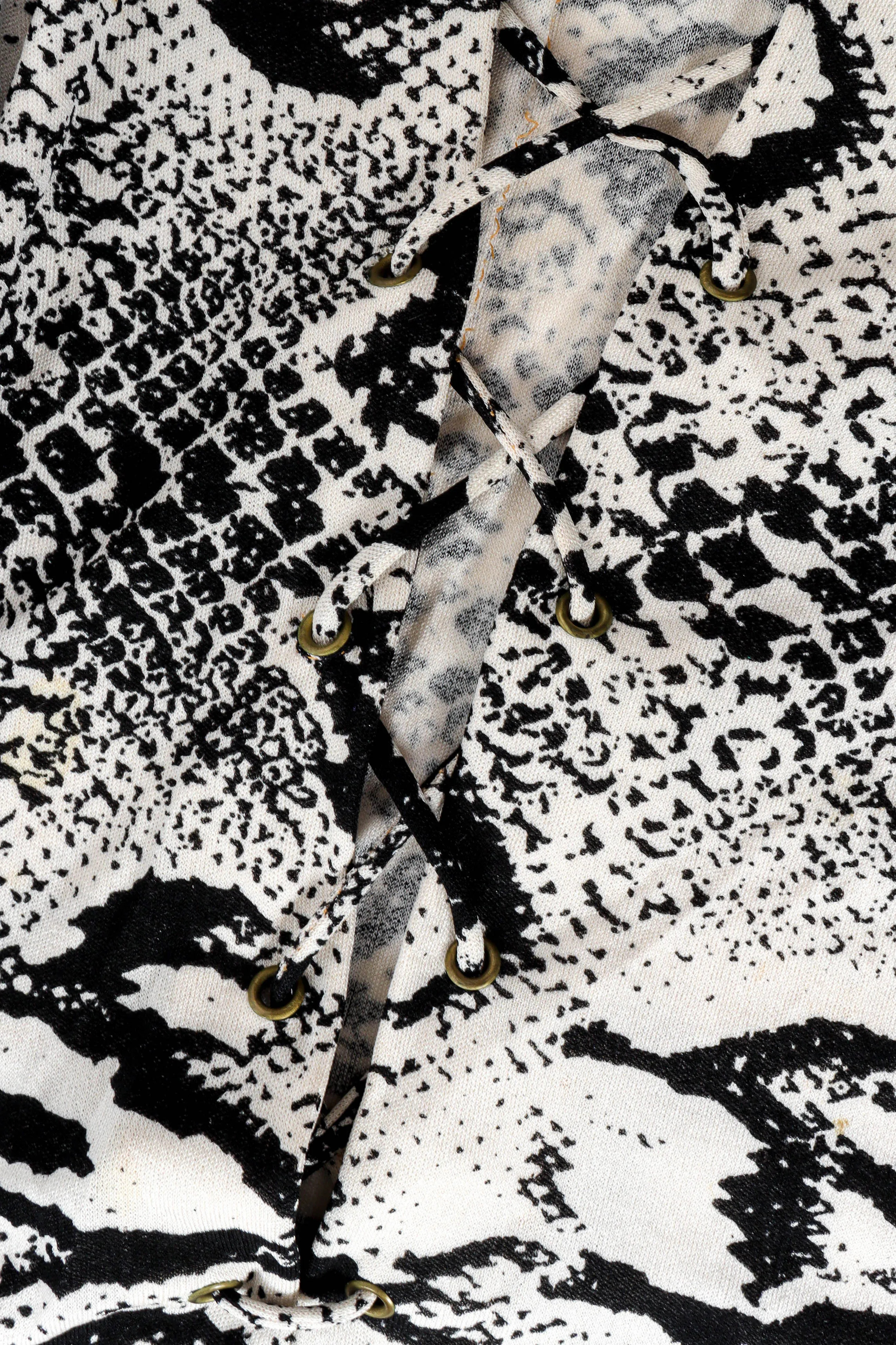 Snake Print Lace Up Dress