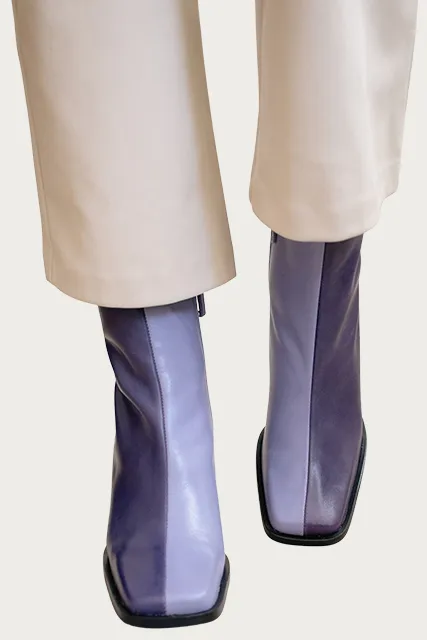 SOUTH COLORBLOCK PATENT-LEATHER ANKLE BOOTS