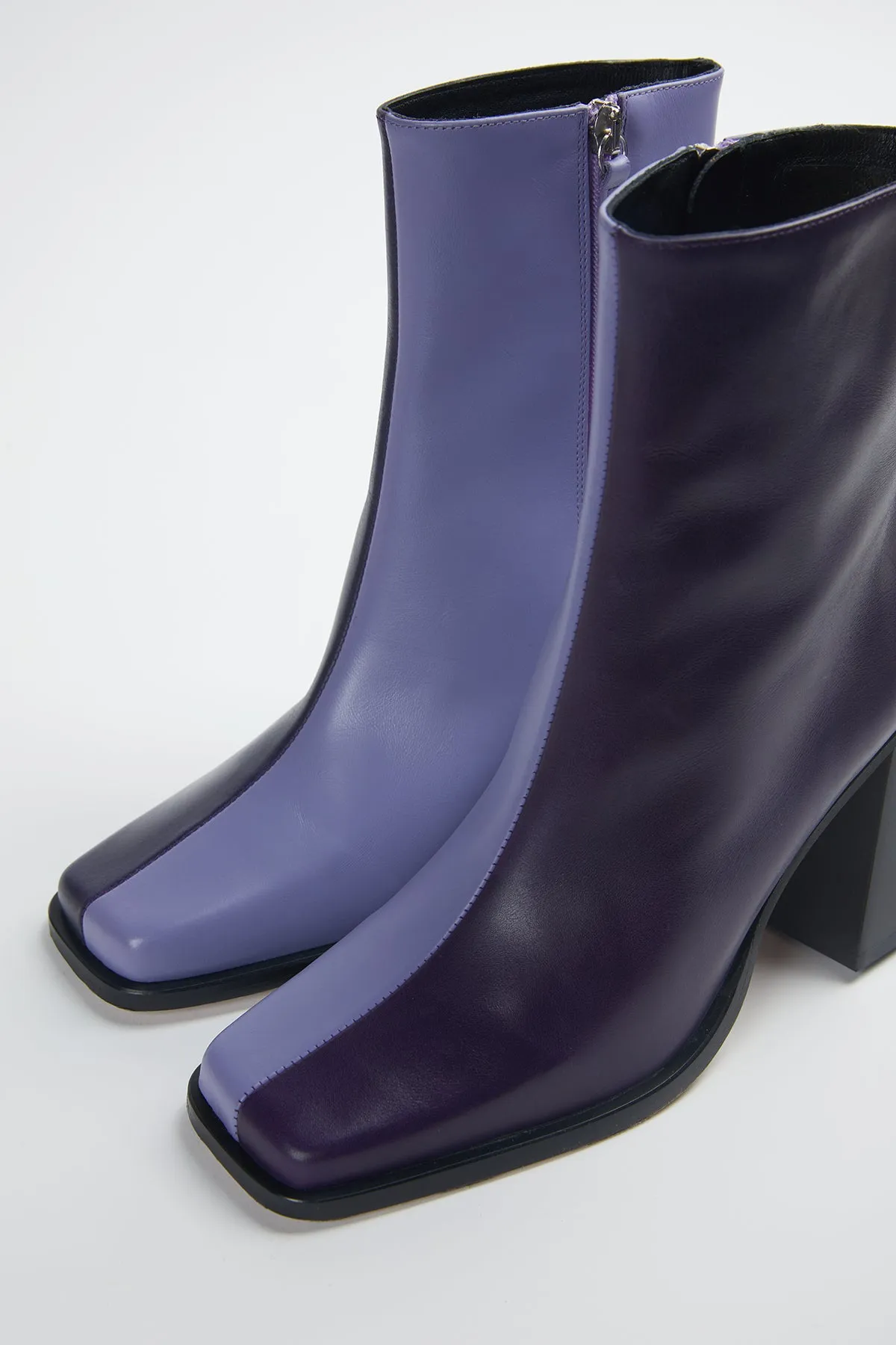 SOUTH COLORBLOCK PATENT-LEATHER ANKLE BOOTS