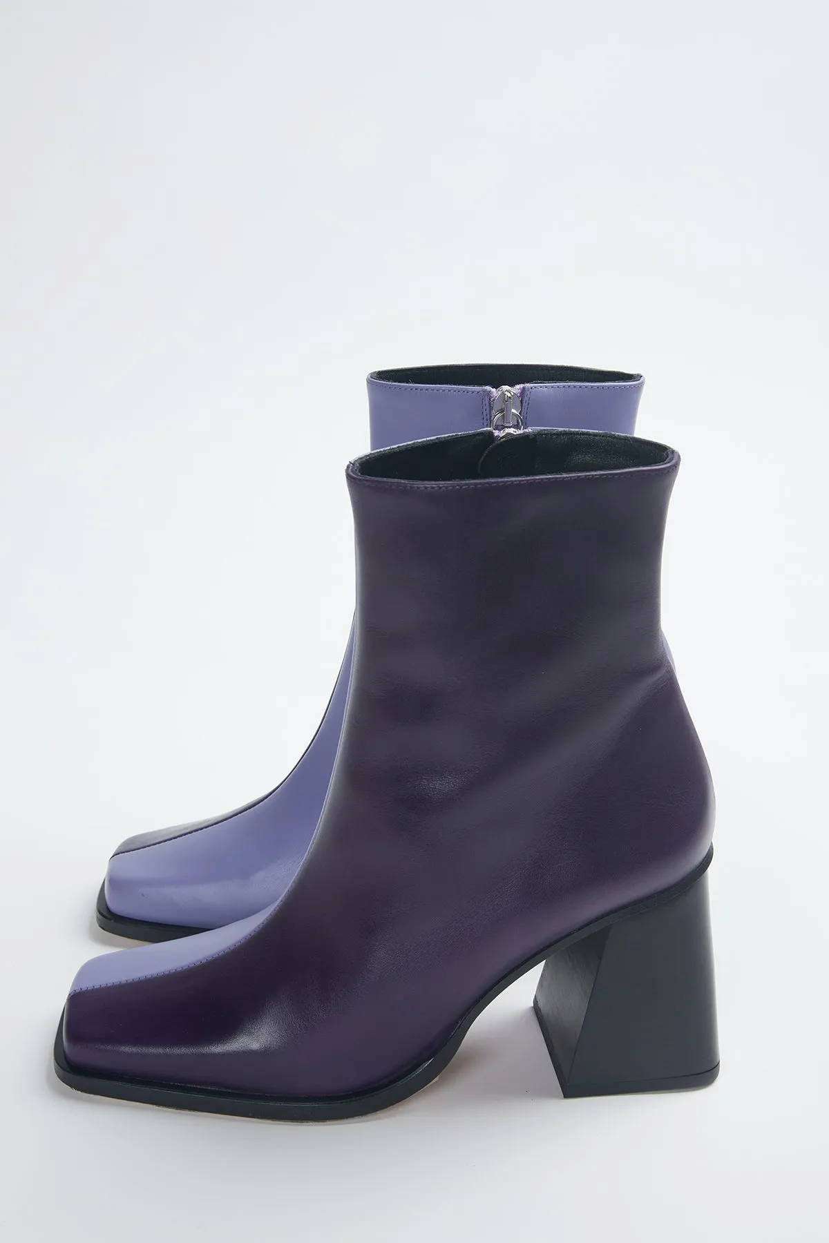 SOUTH COLORBLOCK PATENT-LEATHER ANKLE BOOTS