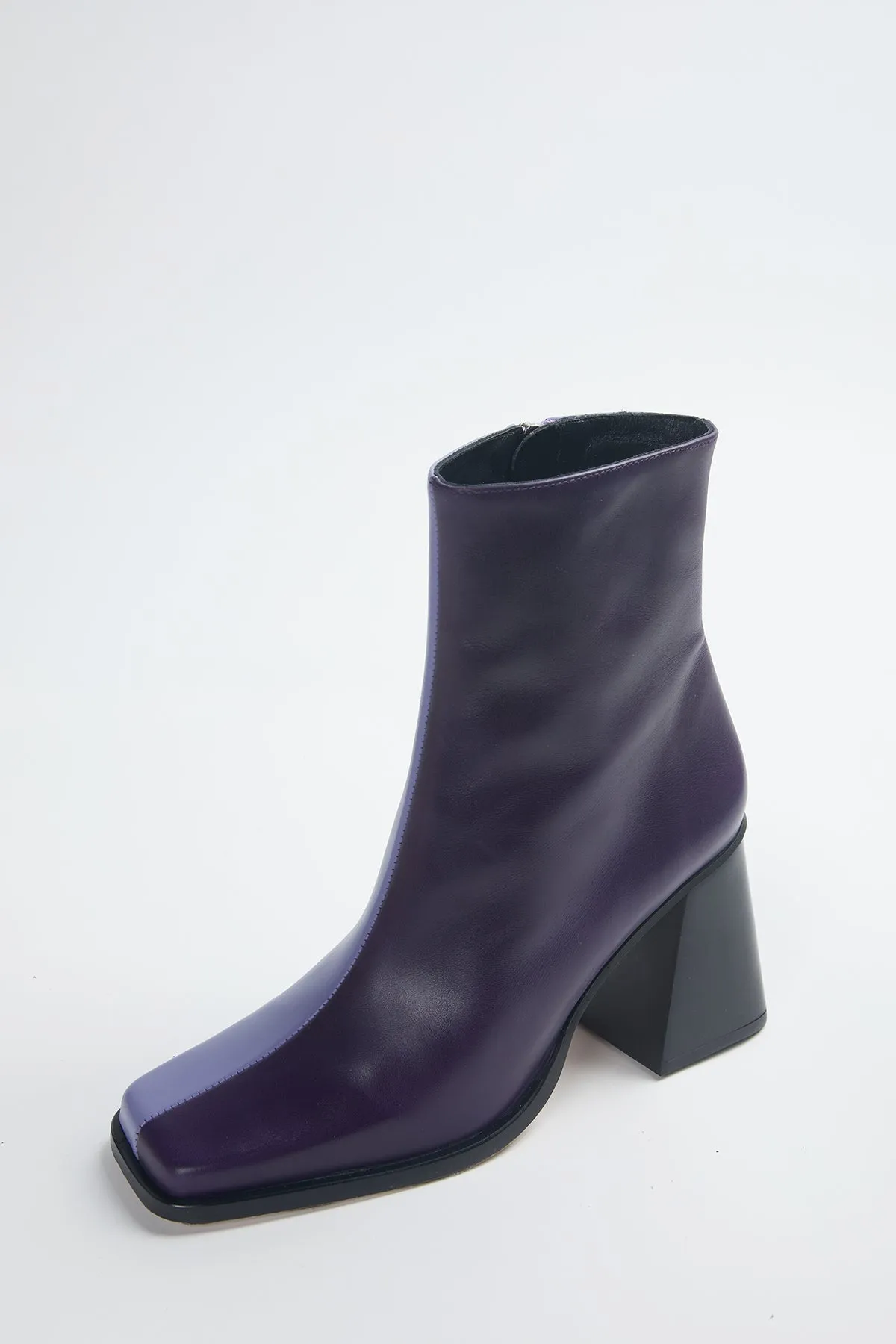 SOUTH COLORBLOCK PATENT-LEATHER ANKLE BOOTS
