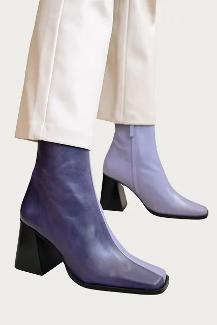 SOUTH COLORBLOCK PATENT-LEATHER ANKLE BOOTS