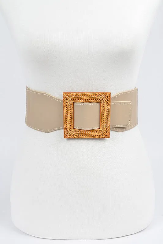 Square Buckle Elastic Belt