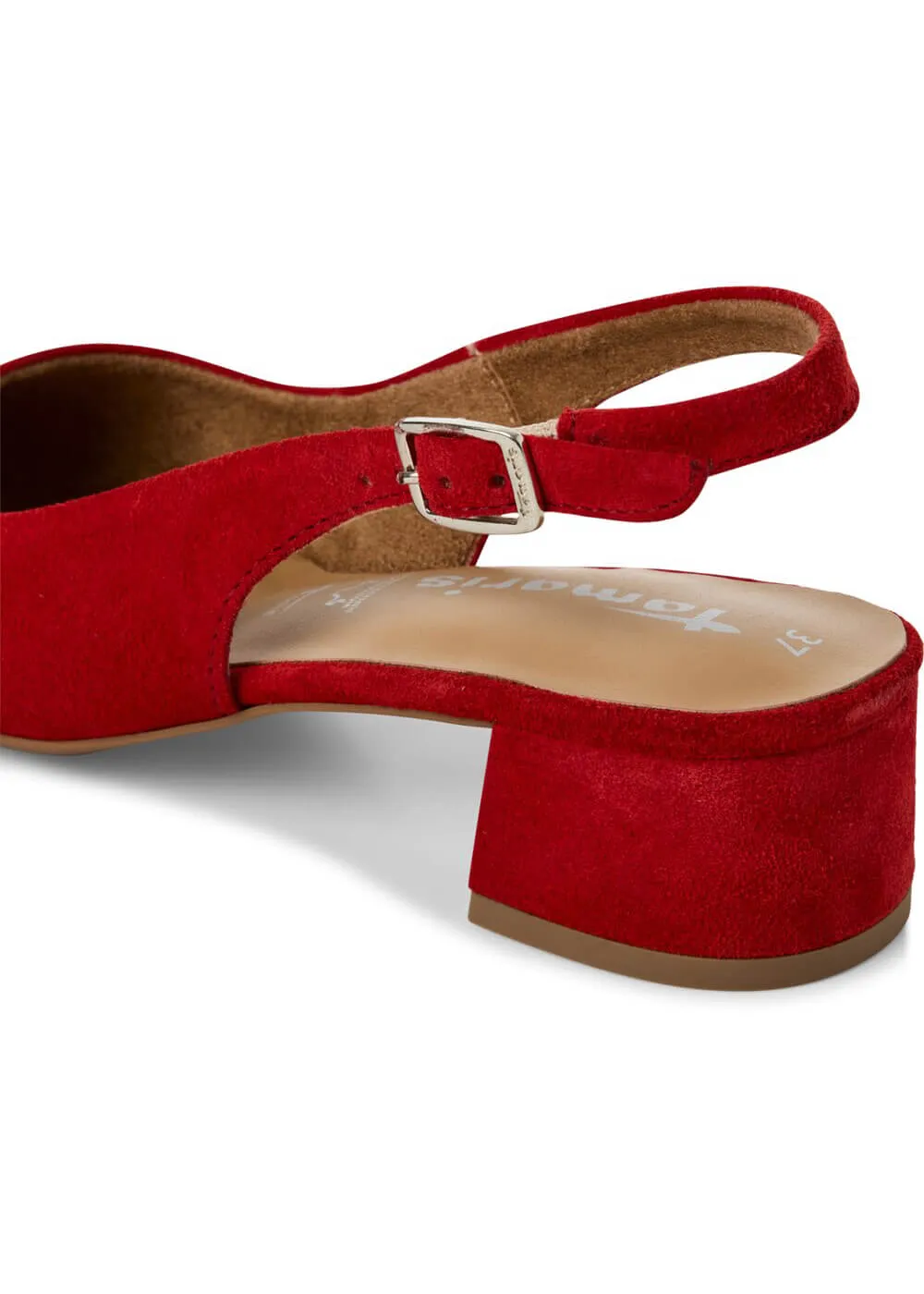 Tamaris Kaylee Slingback Leather Pumps Red