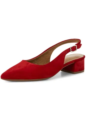 Tamaris Kaylee Slingback Leather Pumps Red