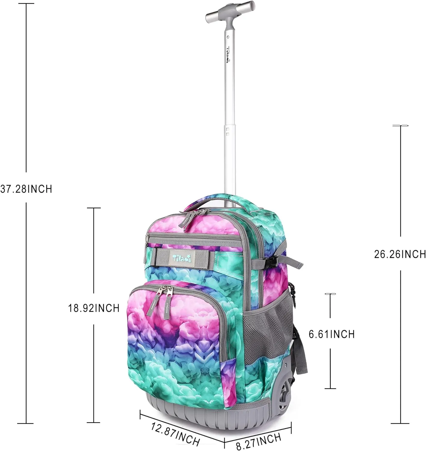 Tilami Green Clouds 18 inch Rolling Backpack