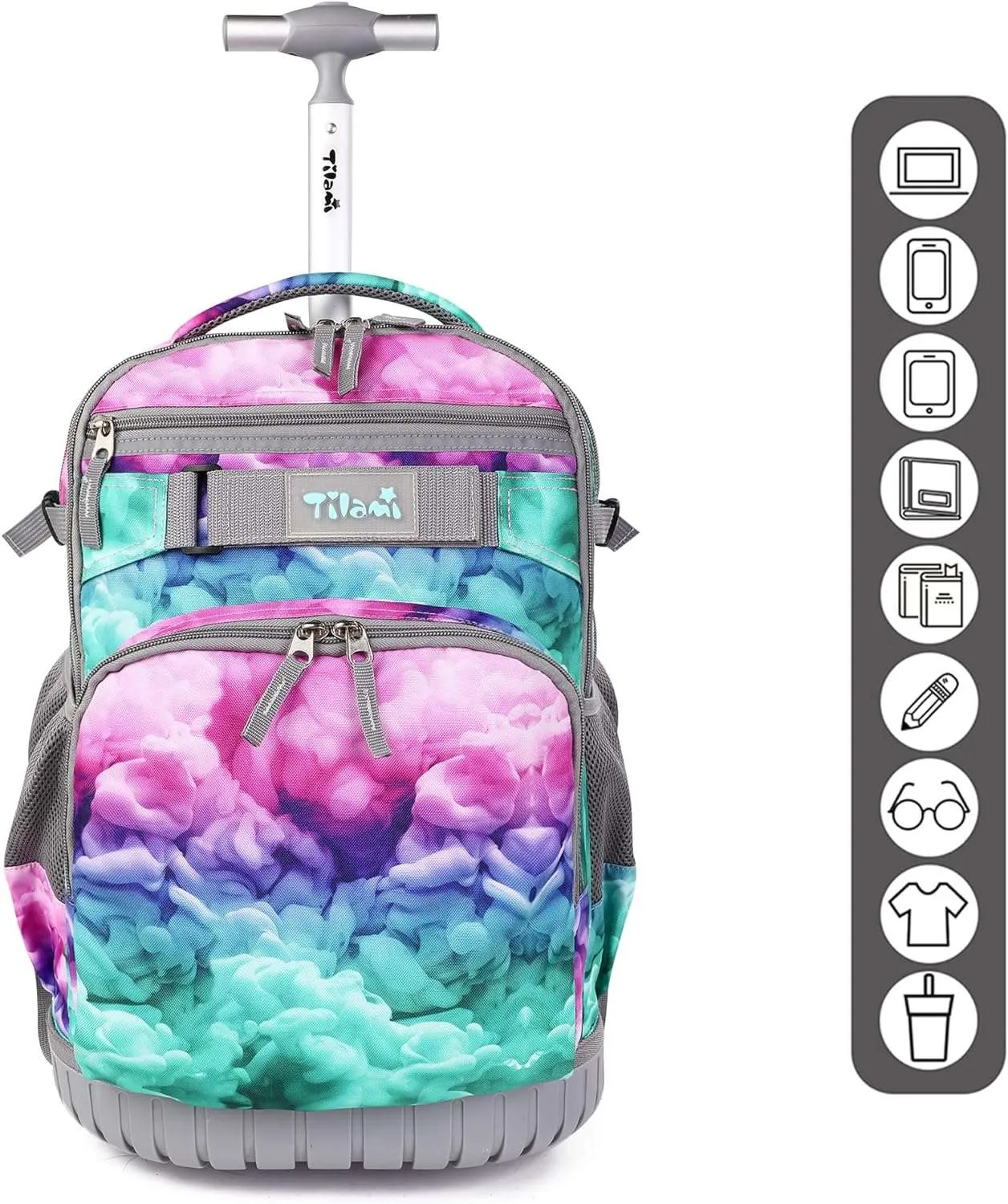 Tilami Green Clouds 18 inch Rolling Backpack