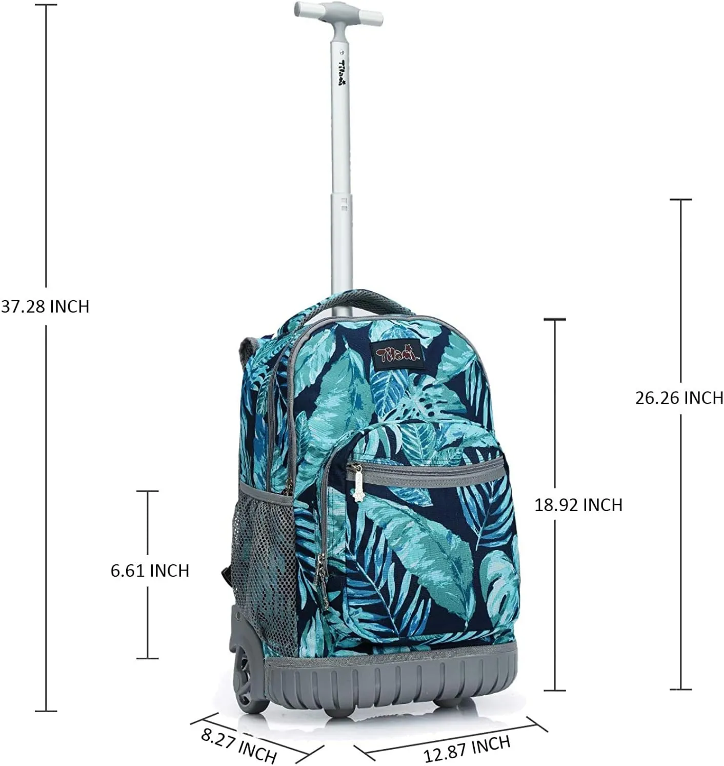 Tilami Rainforest Green 19 inch Rolling Backpack with Matching Lunch Bag
