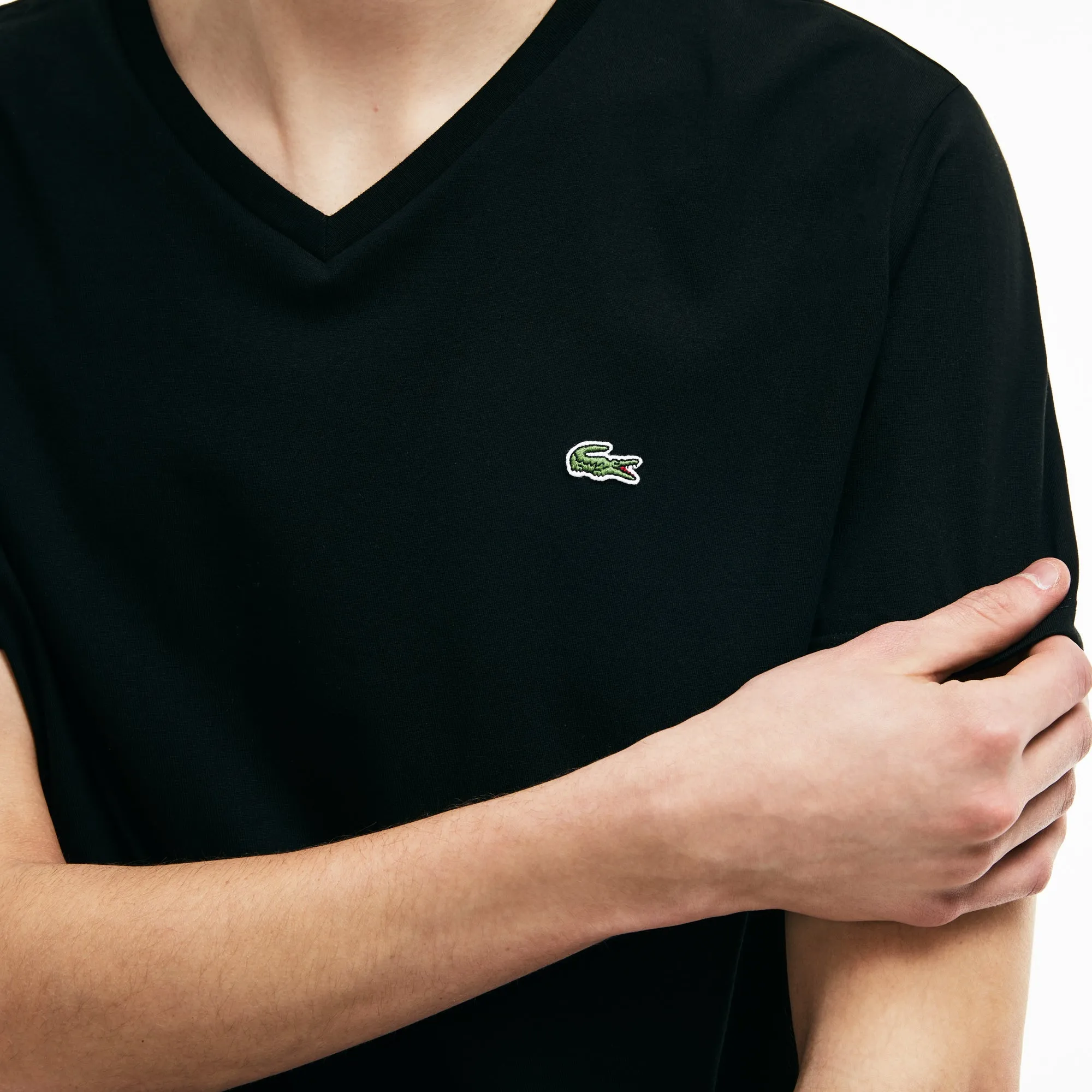 V-Neck Pima Cotton Regular fit Black