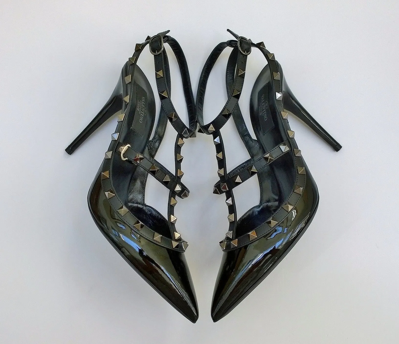 Valentino Garavani Rockstud Noir Black Patent High Heels 100