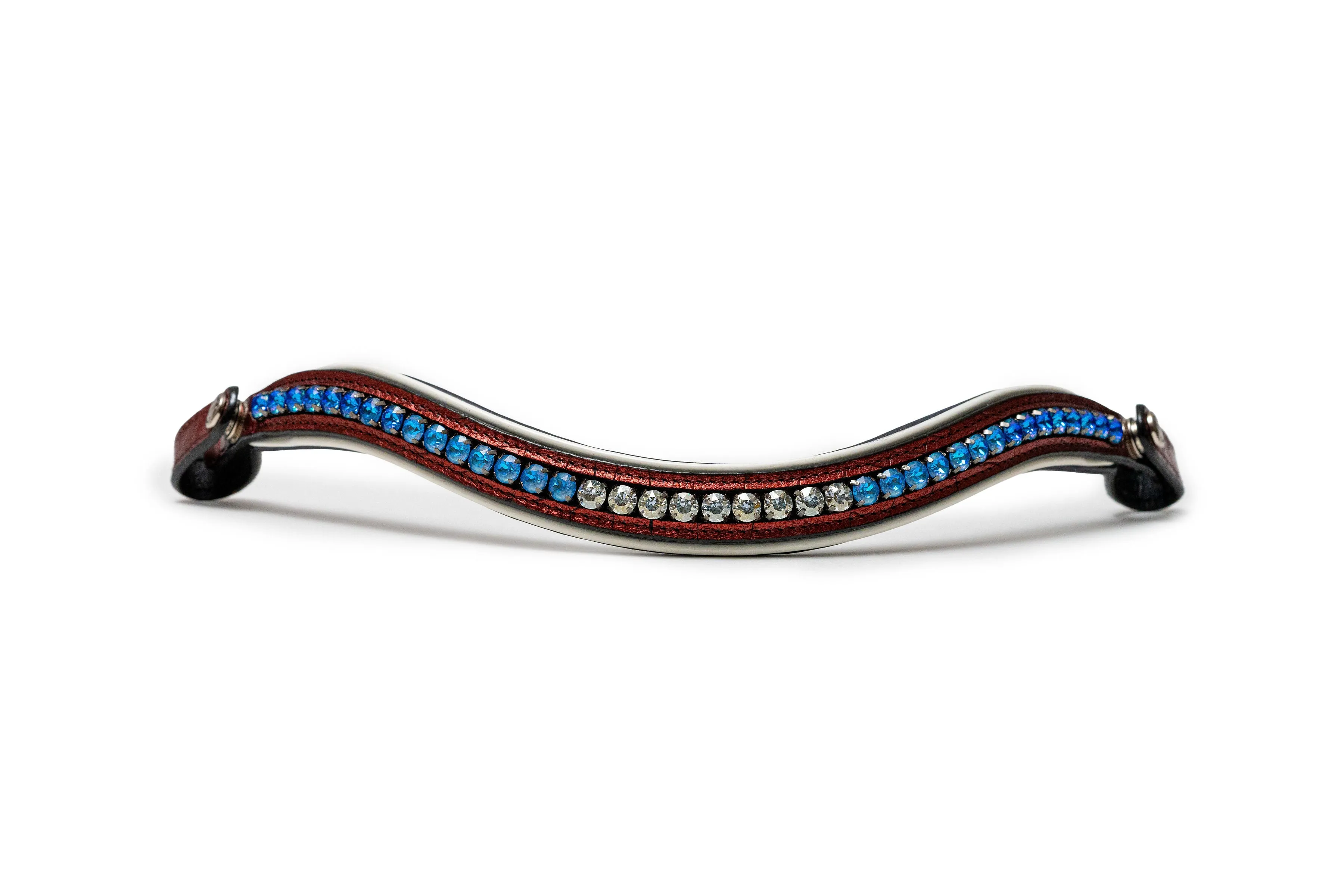 Valor Metallic Navy Leather & Red Croc Snaffle Bridle - (Pathway to the Podium Collection)