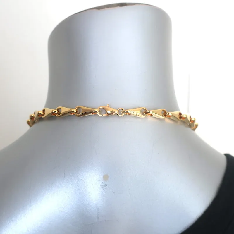 Vintage Celine Logo Disc Pendant Necklace Gold