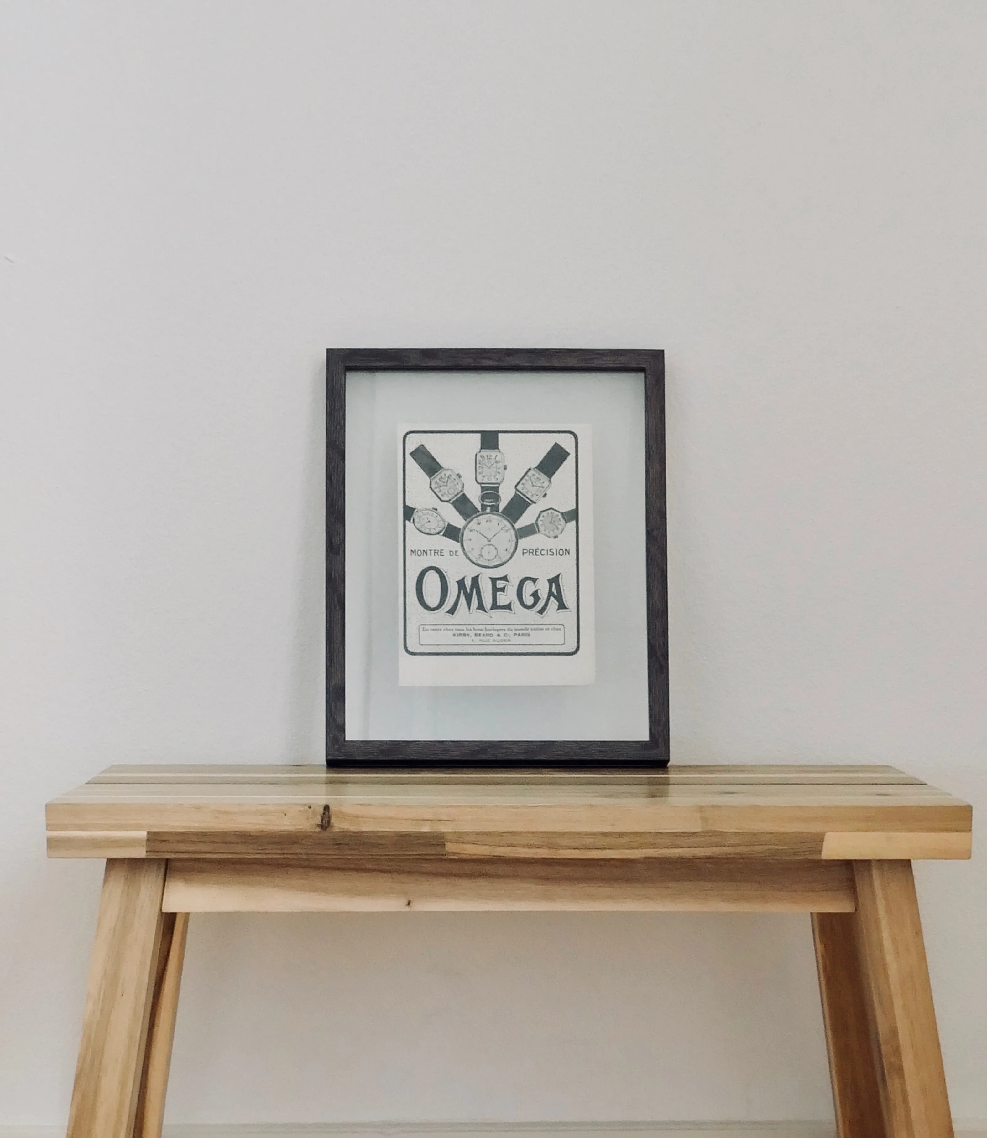 Vintage Framed Omega Advertisement