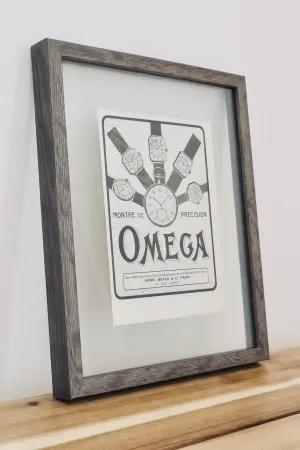 Vintage Framed Omega Advertisement