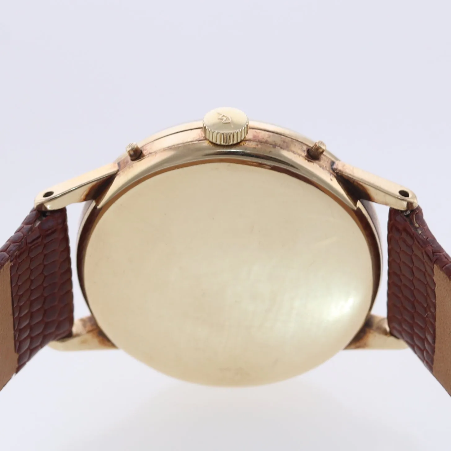 Vintage Movado Triple Calendar 44776 14k Yellow Gold 32mm Day Date Month Watch