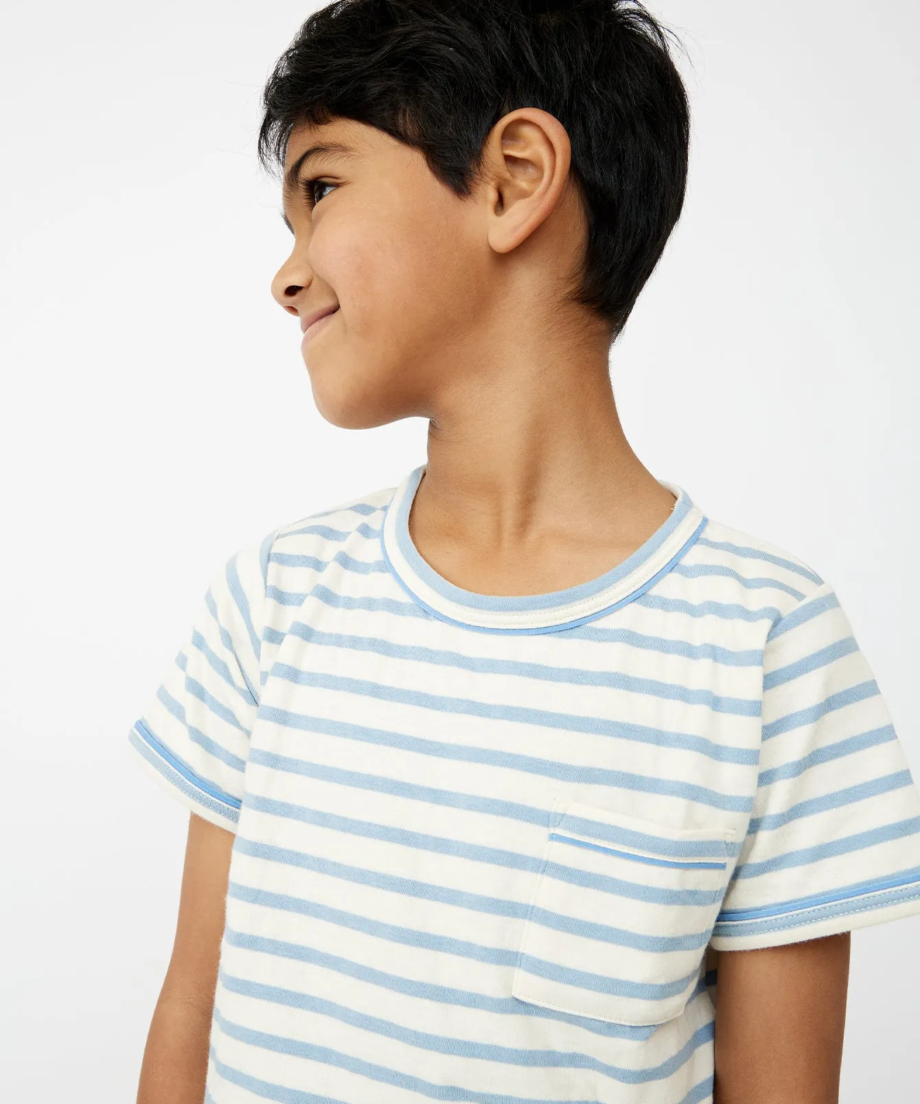 Willie T-Shirt, Dusty Blue Stripe