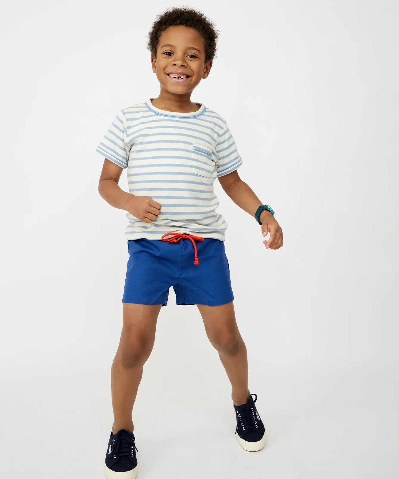 Willie T-Shirt, Dusty Blue Stripe