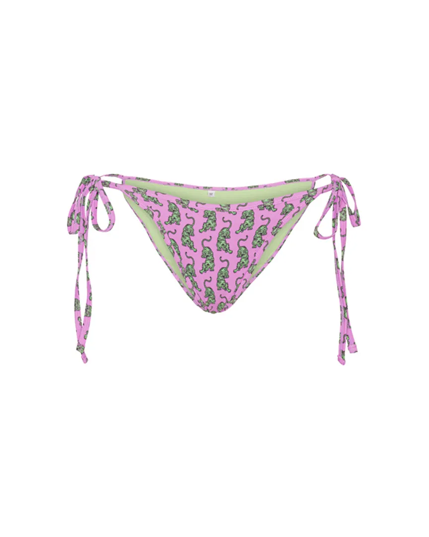 Wilma Bikini Bottom - Pink Sneaking Tiger Art Print