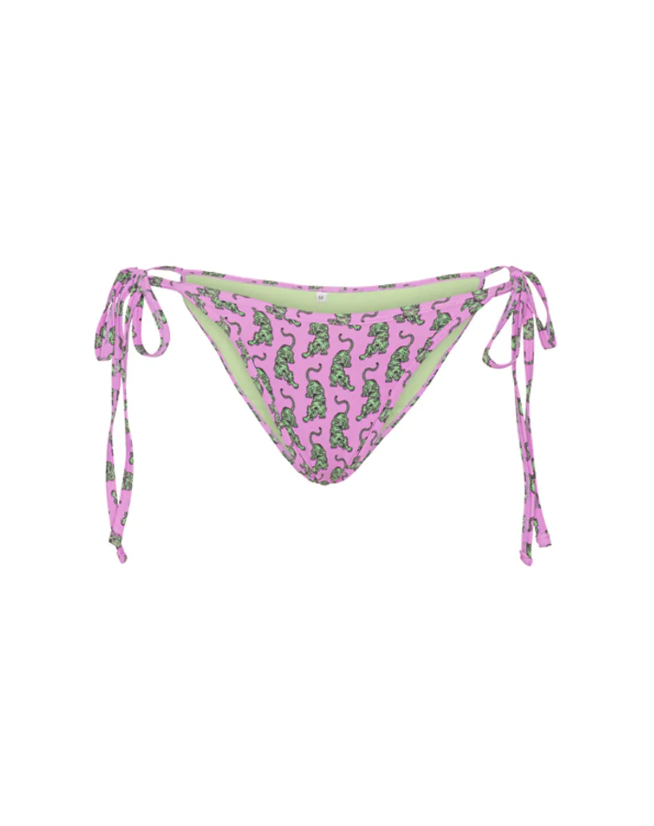 Wilma Bikini Bottom - Pink Sneaking Tiger Art Print