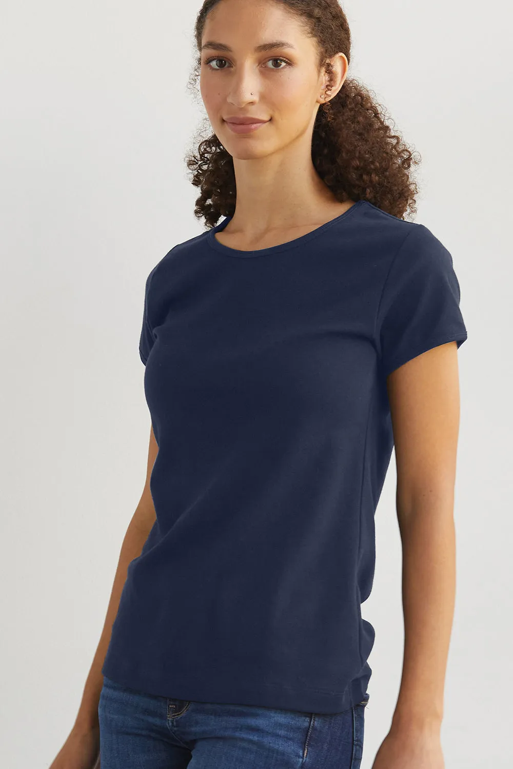Women's Luxe 100% Organic Cotton Jewel Neck Tee
