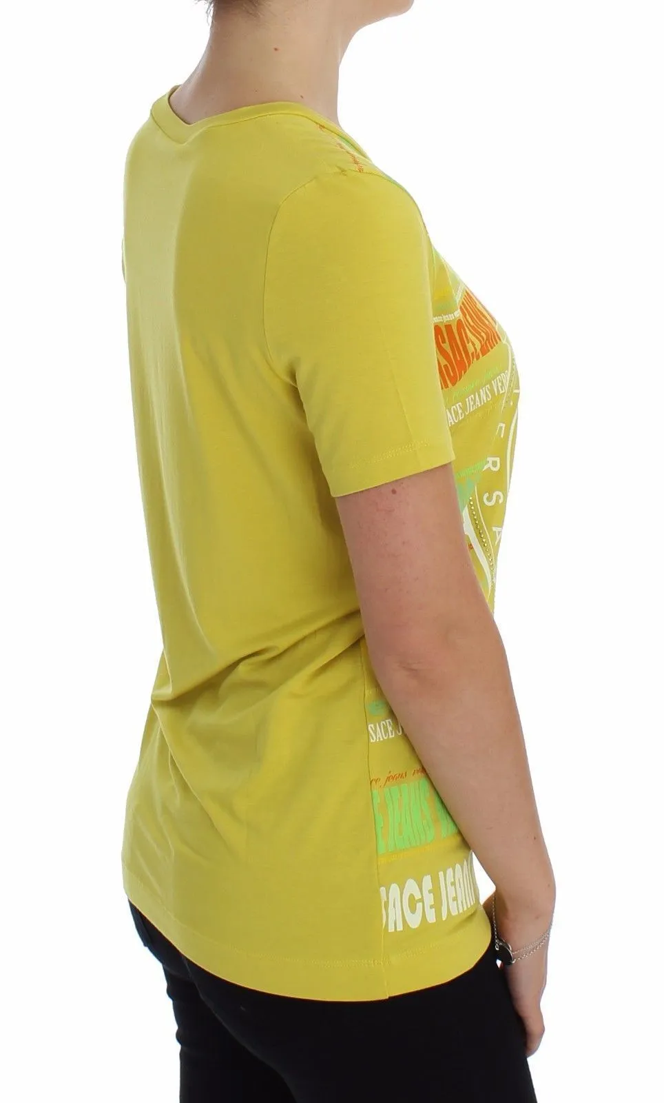 Yellow Crewneck Studded T-shirt
