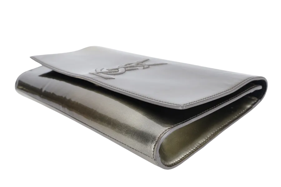 YVES SAINT LAURENT (YSL) BELLE DE JOUR CLUTCH GOLD PATENT NO DUST COVER