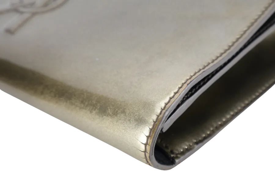YVES SAINT LAURENT (YSL) BELLE DE JOUR CLUTCH GOLD PATENT NO DUST COVER