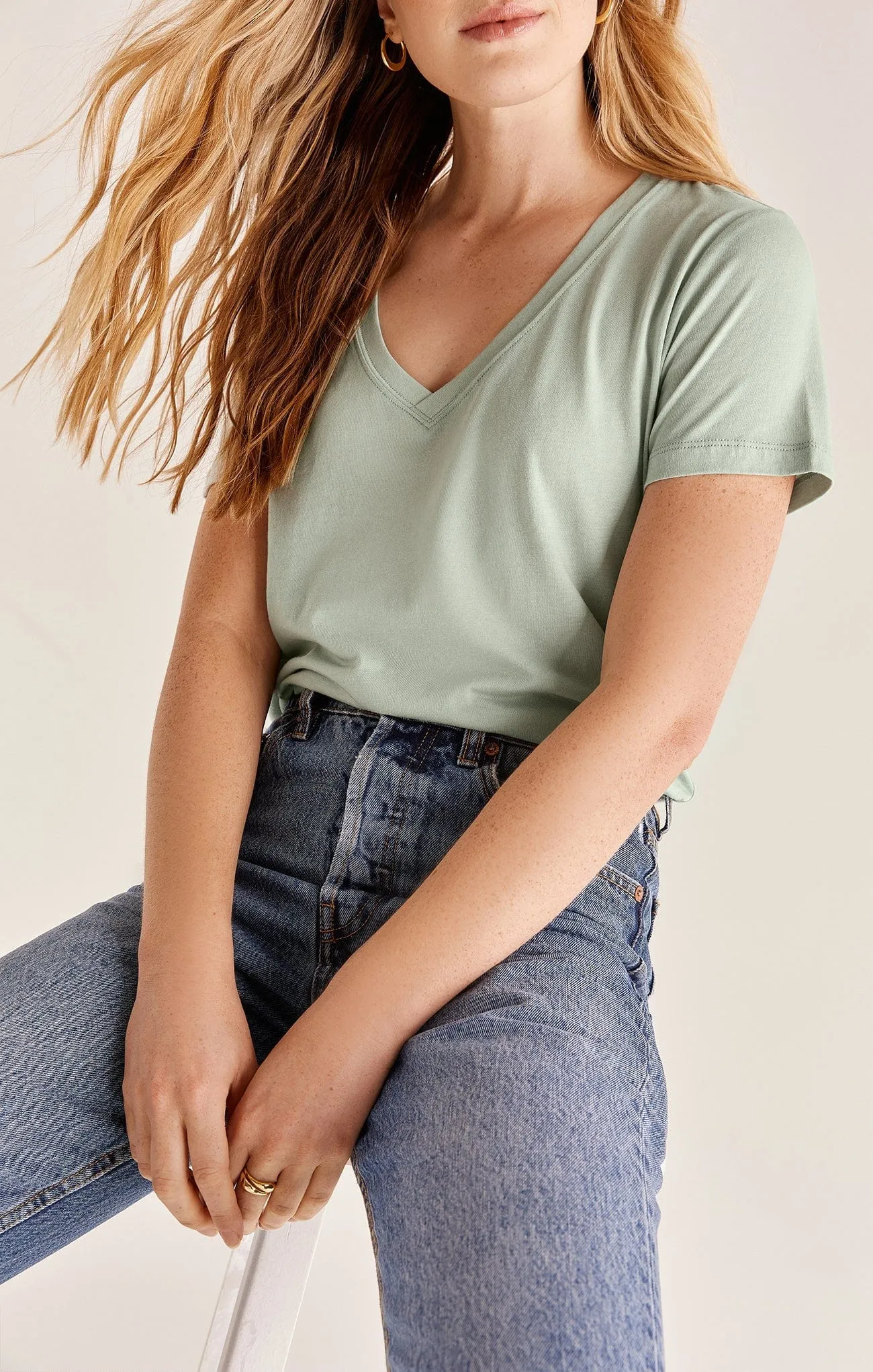 Z Supply Kasey Model V-Neck Tee