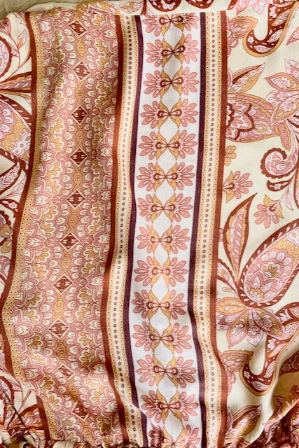 Zena Mini Dress - Orange/Pink/Beige